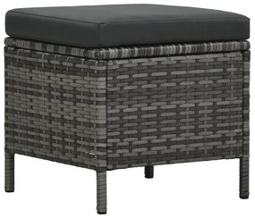 Conjunto lounge de jardim c/ almofadões 4 pcs vime PE cinzento