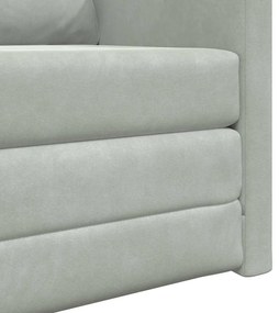 Sofá de Andar vidaXL Individual Conversível Veludo 74x77x81 cm Cinza C