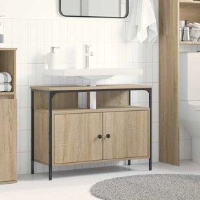 Gabinete para Lavabo vidaXL Carvalho Sonoma 80x30x60 cm Madeira de Engenharia