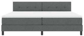 Cama Box com Colchão e LED cinza escuro 200x200 cm em tecido