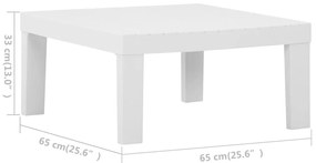 2 pcs conjunto lounge de jardim com almofadões plástico branco
