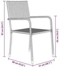 Conjunto com 3 mesas para jardim , pretas, em rattan sintético.