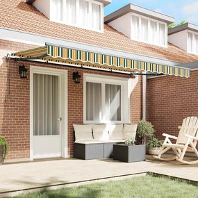 Toldo Retrátil Verde e Amarelo e Antracite