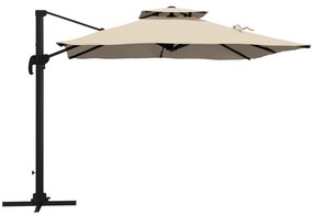 Chapéu de Sol de Alumínio Ø295x270 cm Chapéu de Sol Excêntrico com Man