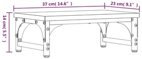 Suporte de monitor 37x23x14cm derivados madeira cinzento sonoma