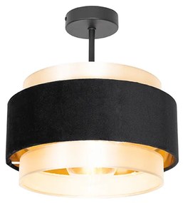 Candeeiro de teto moderno preto com dourado - Elif Moderno
