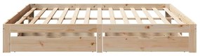 Estrutura de cama c/ gavetas 200x200 cm madeira de pinho maciça