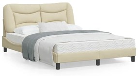 vidaXL Estrutura de cama sem colchão 120x200 cm tecido cor creme