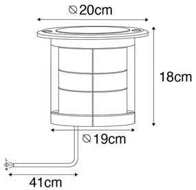 Set van 6 dimbare buiten grondspots zwart IP65 incl LED - Delux Honey Moderno