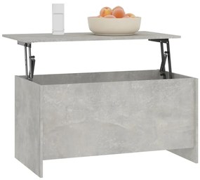 Mesa de centro 102x55,5x52,5cm madeira processada cinza cimento