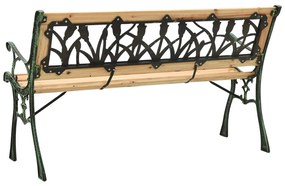 Banco de jardim 122 cm ferro fundido e madeira de abeto maciça
