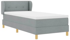 Cama Box com Colchão vidaXL - Cinza claro, 80x200 cm, Tecido
