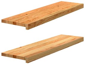vidaXL Soleiras da janela 2 pcs 90x25x2 cm carvalho castanho-claro