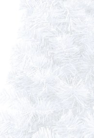 Meia árvore Natal artificial pré-iluminada c/ bolas branco