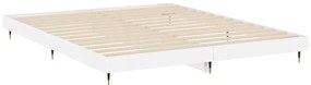 Estrutura de cama 200x200 cm derivados madeira branco brilhante