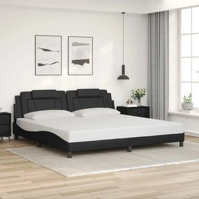 vidaXL Estrutura de cama Viana sem colchão 193x203cm couro artificial preto