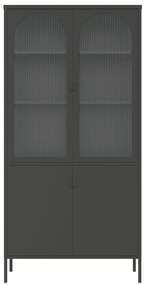 Móvel alto 90x40x180 cm vidro e aço preto