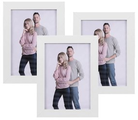 Conjunto de 3 molduras para fotos SONGMICS Picture Frames para colagem de fotos de 13 x 18 cm, MDF, frente de vidro, branco RPF33WT