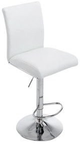 Banco de bar Köln em couro sintético 38,5 x 95-115 x 47 cm Branco