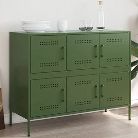 Aparador 100,5x39x79 cm aço verde-azeitona