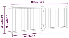 Portão p/ cães dobrável 2 painéis 160cm abeto carvalho castanho