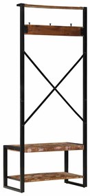 Suporte para roupas 80x40x190 cm madeira reciclada maciça