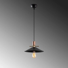 Candeeiro Suspenso Dodo – Preto e Cobre – 30 x 30 cm