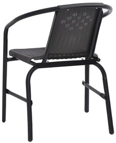 Cadeiras de jardim 2 pcs vime plástico e aço 110 kg