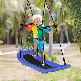 Baloiço Infantil de árvores com ângulos suaves Altura ajustável e armação metálica para adultos e crianças Azul