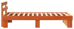 Estrutura da Cama Castanho-mel 75 x 190 cm Madeira de Pinheiro