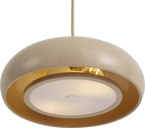 Candeeiro Suspenso Retro Taupe com Abajur de Metal 2 Luzes - Macaron