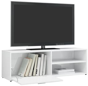 Móvel de TV 120x34x37 cm contraplacado branco brilhante