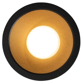 Set van 6 moderne inbouwspots zwart met goud GU10 35mm IP44 - Dept Moderno