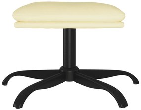 Apoio de pés 60x60x36 cm couro artificial cor creme