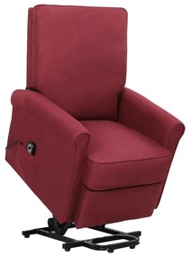 vidaXL Poltrona elevatória tecido vermelho tinto