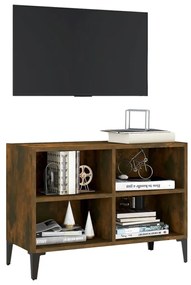 Móvel de TV pernas em metal 69,5x30x50 cm cor carvalho fumado