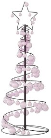 Árvore de Natal LED com Baubles 80 LEDs Branco Quente 120 cm