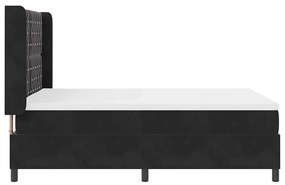 Cama Box com Colchão e LED preta 140x200 cm Veludo