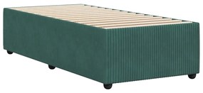 Estrutura de cama sem colchão 90x200 cm veludo verde-escuro