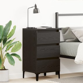 Cabeceira de noite vidaXL Preto Carvalho 40x35x70 cm Madeira do engend