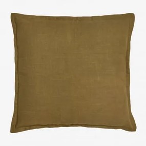 Almofada Quadrada 45x45 Cm Em Algodão Elezar Mostarda Escura - Sklum