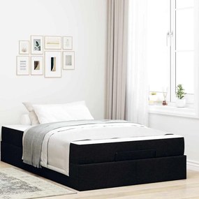 vidaXL Estrutura da Cama com colchão Preto 120 x 190 cm tecido