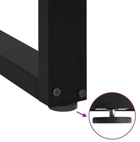 Pés de mesa de jantar em forma de U, 2 peças, preto, 90x (72-73) cm, a