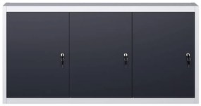 Armário ferramentas parede industrial metal cinzento e preto