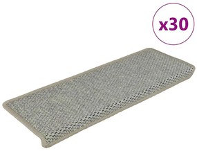 Tapetes escada adesivos aspeto sisal 30 pcs 65x21x4 cm verde