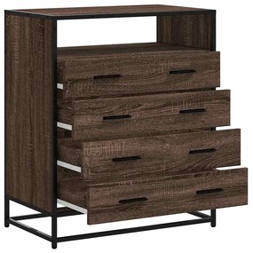 Cómoda com 1 Prateleira Aberta e 4 Gavetas - 70x41x83,5 cm - Madeira C