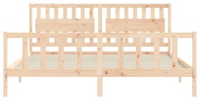 Cama sem colchão 200x200 cm madeira de pinho maciça