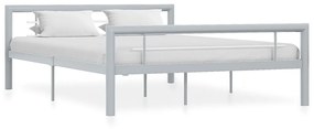 284560 vidaXL Estrutura de cama 160x200 cm metal cinzento e branco