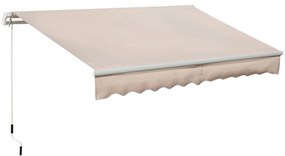 Toldo Manual Retrátil 295x200 cm Toldo para Varanda com Manivela de Me