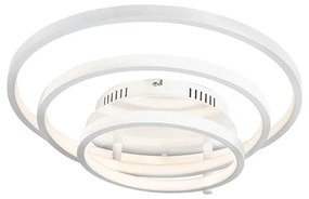 Candeeiro de teto moderno branco com LED e dimmer - Rondas Moderno